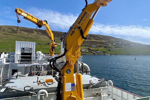 Fitting HS Marine Cranes onboard the Ocean Aquila. - Image