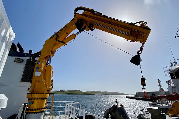 Fitting HS Marine Cranes onboard the Ocean Aquila. - Image